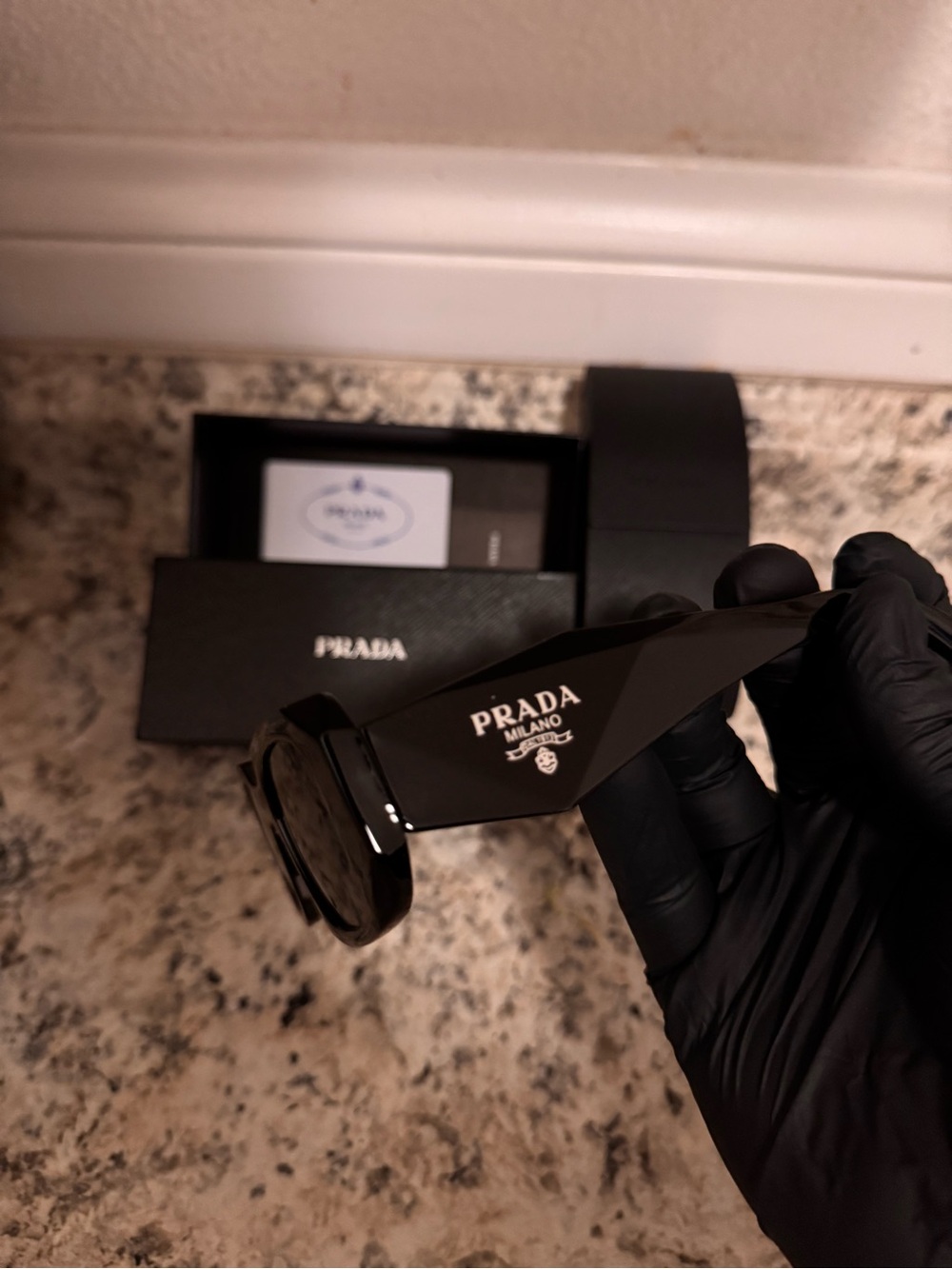Prada Milano Men's Black Sunglasses - Designer Eyewear